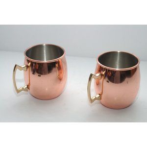 Set of Two Moscow Mule Copper Stainless Steel Mugs 16oz. by Silver One Intl